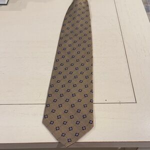 Brooks Brothers Tan and Blue Patterned Tie